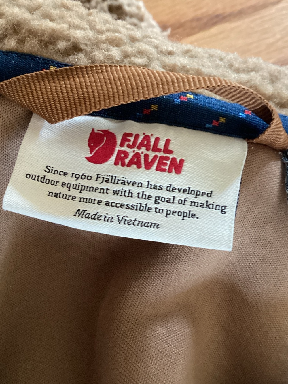 Fjällräven Brown Jacket with Red Logo Detail